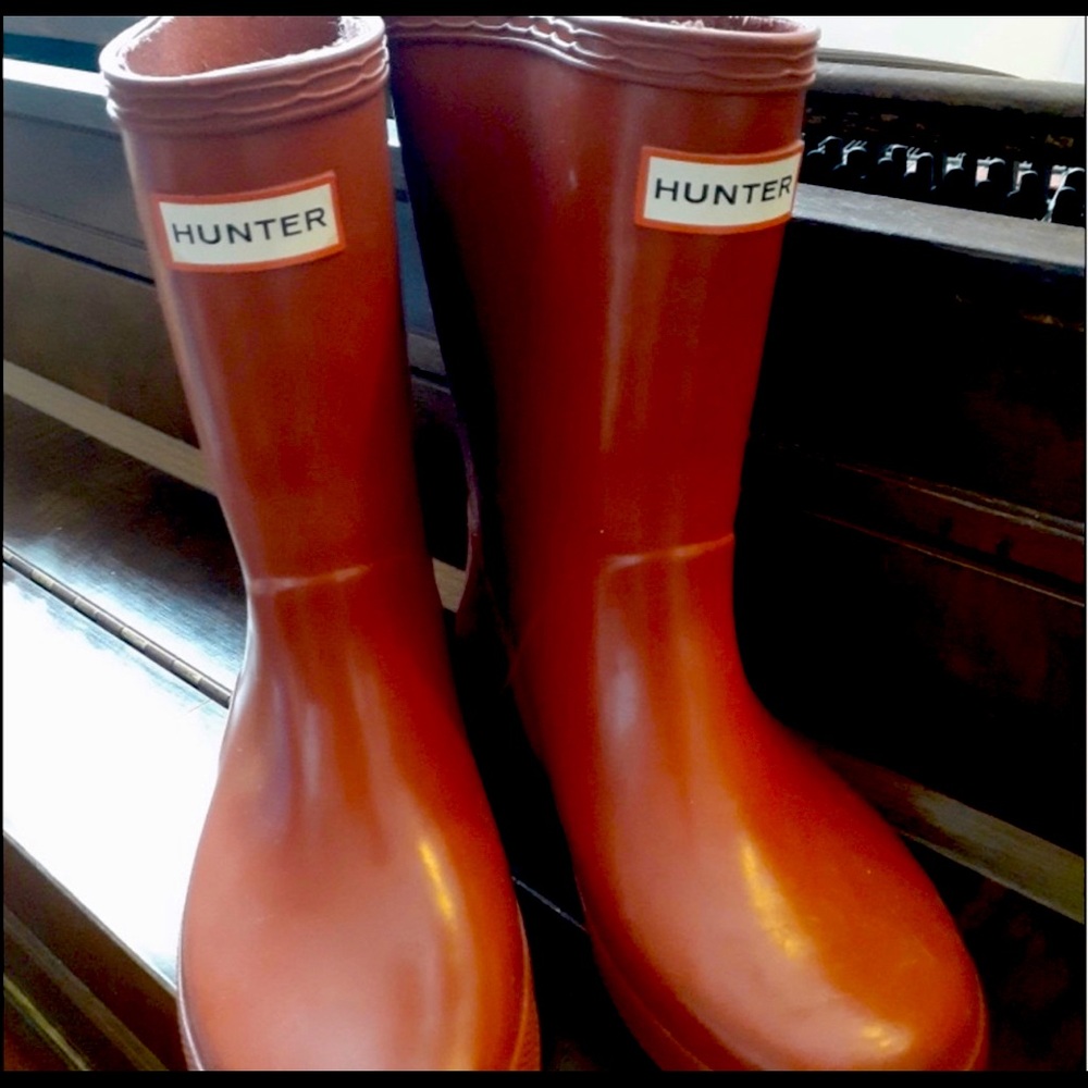 Red kid Hunter Boots 11 UK (number on bottom) , 12 US